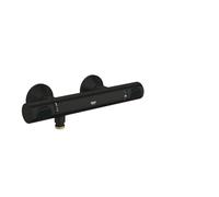 GROHE Precision Flow - Grifo termostático de ducha (botón seguridad 38°C, limitador 43°C, tecnología Eco para reducir consumo de agua y energía), negro mate, 348402430