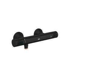GROHE Precision Flow - Grifo termostático de ducha (botón seguridad 38°C, limitador 43°C, tecnología Eco para reducir consumo de agua y energía), negro mate, 348402430