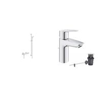 GROHE Precision Flow Grifo termostático de ducha + Start Grifo monomando de lavabo, Cromo