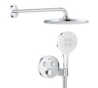 GROHE Precision SmartControl 310 Sistema de ducha empotrado (2 válvulas de cierre, ducha mural de 310 mm, teleducha de 150 mm, manguera de ducha de 1500), Cromo, 34877000