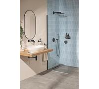 GROHE Precision SmartControl - Sistema de ducha empotrado con termostato (Rociador 31cm 2 chorros, Teleducha de barra, Flexo 1.5m, Mandos circulares), Negro Mate, 348742430