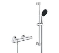 GROHE Precision Start - Conjunto de Ducha Termostática (1 Chorro, Barra de Ducha 60 cm, Herramientas de Montaje), Redondo, Cromo, 34597001