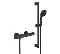 Grohe Precision Start mezclador termostático de ducha, con conjunto de ducha 600mm, 345972431, Color: Negro mate