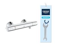 GROHE Precision Trend: Termostato de ducha, ahorro agua (temperatura constante, cuerpo frío, tope seguridad 38°C, con mandos metálicos), cromo, 34229002