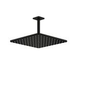 GROHE Rainshower 310 Mono Cube - Conjunto de ducha de techo (Cabezal 310mm, brazo 142mm, chorro PureRain, ahorro de agua), forma cuadrada, negro mate, 265662430
