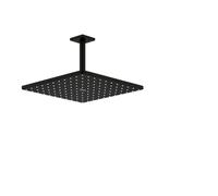 GROHE Rainshower 310 Mono Cube - Conjunto de ducha de techo (Cabezal 310mm, brazo 142mm, chorro PureRain, ahorro de agua), forma cuadrada, Phantom Black (negro mate), 26566KF0