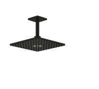GROHE Rainshower 310 SmartActive CUBE - Conjunto de ducha de techo, 2 chorros (Cabezal 310mm, brazo 142mm, requiere cuerpo empotrado), forma cuadrada, negro mate, 264812430