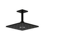 GROHE Rainshower 310 SmartActive CUBE - Conjunto de ducha de techo, 2 chorros (Cabezal 310mm, brazo 142mm, requiere cuerpo empotrado), forma cuadrada, Phantom Black, 26481KF0