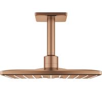 Grohe Rainshower brazo de ducha con efecto lluvia 31x31 cm cuadrada Brushed Warm Sunset 26481DL0