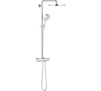 Grohe Rainshower conjunto de ducha a pared con termostato con rociador con efecto lluvia StarLight Chrome 27968001