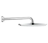 GROHE Rainshower Cosmopolitan 310 - Conjunto de ducha mural con Rain y DripStop (Ahorro de agua, cabezal 310mm, brazo 380mm), forma redonda, cromo, 26066000