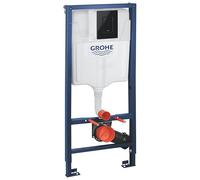 GROHE Rapid SL 39940000 - Marco de inodoro colgante de pared con cisterna de 1,13 m (doble descarga GD 2 6 y 3 l, placa de descarga Skate Cosmopolitan en negro brillante, soportes de pared, carga de