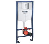 GROHE Rapid SL Pack 3 en 1 para WC suspendido, bastidor 1,13 m, Cisterna empotrada, Cromo, 38772001