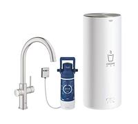 Grohe Red Duo 30079DC1 - Grifo C doble y calentador que hierve directamente desde el grifo, 100ºC al instante, supersteel, tamaño L
