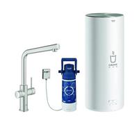 Grohe Red Duo 30325DC1 - Grifo L doble y calentador que hierve directamente desde el grifo, 100ºC al instante, supersteel, tamaño L