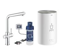 Grohe Red Duo 30327001 - Grifo L doble y calentador que hierve directamente desde el grifo, 100ºC al instante, cromado, tamaño M