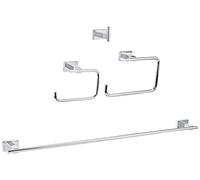 Grohe - Set de accesorios de baño Juego de baño 4 en 1 color Rectangular (cromo) Ref. 40778001