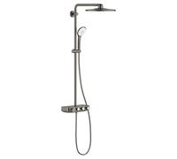 Grohe Sistema de ducha SmartActive 310 multijet THM Duo redondo, termostato incorporado, 3 chorros, sistema antical, serie Euphoria, 59,6 x 31 x 110 cm., color grafito cepillado (Ref.: 26507AL0)