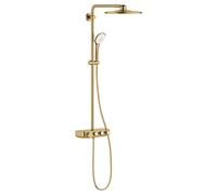 Grohe Sistema de ducha SmartActive 310 multijet THM Duo redondo, termostato incorporado, 3 chorros, sistema antical, serie Euphoria, 59,6 x 31 x 110 cm., color oro cepillado (Ref.: 26507GN0)