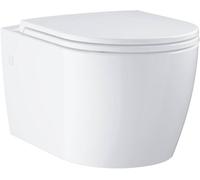 GROHE Start 103848SH00 - Juego de inodoro redondo de cerámica para cisterna oculta (asiento y tapa de cierre suave Duroplast, inodoro sin borde, lavado, salida horizontal, volumen de descarga de 3/5