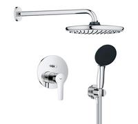 GROHE Start 250 Sistema de ducha empotrado (caja de instalación universal, conjunto de ducha mural, con grifo mezclador 2 tipos de chorro, manguera de ducha de 1.500 mm), Cromo 25292000