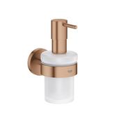 GROHE Start 41195DL0 - Dispensador de jabón con Soporte (Metal y Vidrio, cantidad de Relleno 160 ml, Cierre Oculto, Incluye Tornillos y Tacos), Color Bronce Cepillado cálido Atardecer