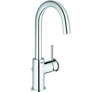 Grohe Start Classic QuickFix- Grifo de lavabo monomando L (vaciador automático, menor consumo de agua, instalación rápida, altura 311mm), cromo, 23783000