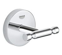 Grohe Start Cosmopolitan QuickFix - Colgador de baño individual, cromo, para pegar (pegamento QuickGlue A1) o atornillar, ref. 41168000