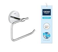 Grohe Start Cosmopolitan QuickFix - Portarrollos sin Tapa, Cromo, para Pegar (Pegamento QuickGlue A1) o atornillar, Ref. 41165000