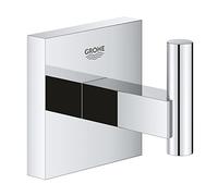 GROHE Start Cube QuickFix - Colgador de baño individual, cromo, para pegar (pegamento QuickGlue A1) o atornillar, ref. 40961000