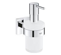 Grohe Start Cube QuickFix - Dispensador de jabón con Soporte, Cromo, para Pegar (Pegamento QuickGlue A1) o atornillar, Ref. 41098000