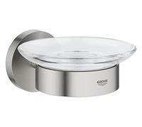 Grohe Start Cube QuickFix - Jabonera con soporte, gris mate, para pegar (pegamento QuickGlue A1)o atornillar, ref. 41193DC0