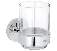 Grohe Start Cube QuickFix - Portacepillos con soporte, cromo, para pegar (pegamento QuickGlue A1) o atornillar, ref. 41194000