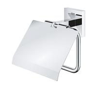 GROHE Start Cube QuickFix - Portarrollos con tapa, cromo, para pegar (pegamento QuickGlue A1) o atornillar, ref. 41102000