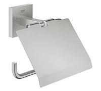 Grohe Start Cube QuickFix - Portarrollos con tapa, gris mate, para pegar (pegamento QuickGlue A1) o atornillar, ref. 41102DC0
