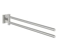 GROHE Start Cube QuickFix - Toallero de doble barra, gris mate, para atornillar con QuickScrew, no pegamento, ref. 40976DC0