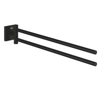 Grohe Start Cube Quickfix-Toallero de metal de 438mm con 2 brazo giratorios, Negro Mate 409762430