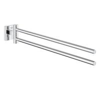 GROHE Start Cube QuickFix - Toallero de doble barra, cromo, para atornillar con QuickScrew, no pegamento, ref. 40976000
