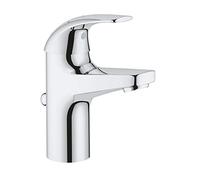 Grohe Start Curve- Grifo de lavabo monomando S (vaciador automático, menor consumo de agua, instalación rápida, altura 149mm), cromo, 23765000