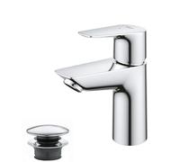 Grohe Start Edge QuickFix- Grifo de lavabo monomando S (vaciador push-open, menor consumo de agua, altura 147mm), cromo, 23900001