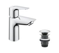 Grohe Start Edge QuickFix- Grifo de lavabo monomando S (vaciador push-open, menor consumo de agua, altura 147mm), cromo, 23900001