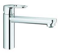 GROHE Start Flow, Grifo de cocina (caño bajo, giro 140º, menor consumo de agua, sistema de instalación rápida), cromo, 31691000