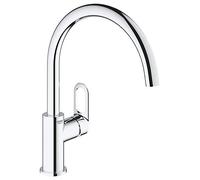 Grohe Start Flow Quickfix - Grifo de cocina, caño alto en C, función de control del consumo de agua, cromo, ref. 31555001