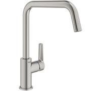 GROHE Start QuickFix, Grifo de cocina (caño alto en U, giro de 150º, menor consumo de agua, sistema de instalación rápida), gris mate, 30470DC0