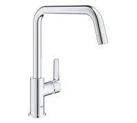 GROHE Start Grifo mezclador monomando de fregadero con caño alto para preinstalación de ventana Incluye herramienta de instalación Cromo 30630000