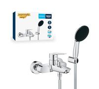 GROHE Start Mezclador monomando de pared (montaje en pared, límite de volumen ajustable, limitador de temperatura, conexiones en S, pegar o taladrar), Cromo 25283002