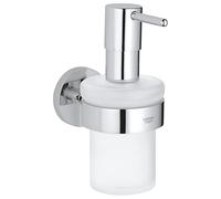 Grohe Start QuickFix - Dispensador de jabón con Soporte, Cromo, para Pegar (Pegamento QuickGlue A1) o atornillar, Ref. 41195000