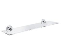 Grohe Start QuickFix - Estanteria de baño de cristal de 53cm, cromo, para pegar (pegamento QuickGlue A2) o atornillar, ref. 41202000
