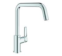 GROHE Start QuickFix, Grifo de cocina (caño alto en U, giro de 150º, menor consumo de agua, sistema de instalación rápida), cromo, 30470000