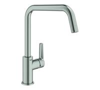 GROHE Start QuickFix, Grifo de cocina (caño alto en U, giro de 150º, menor consumo de agua, sistema de instalación rápida), gris mate, 30470DC0